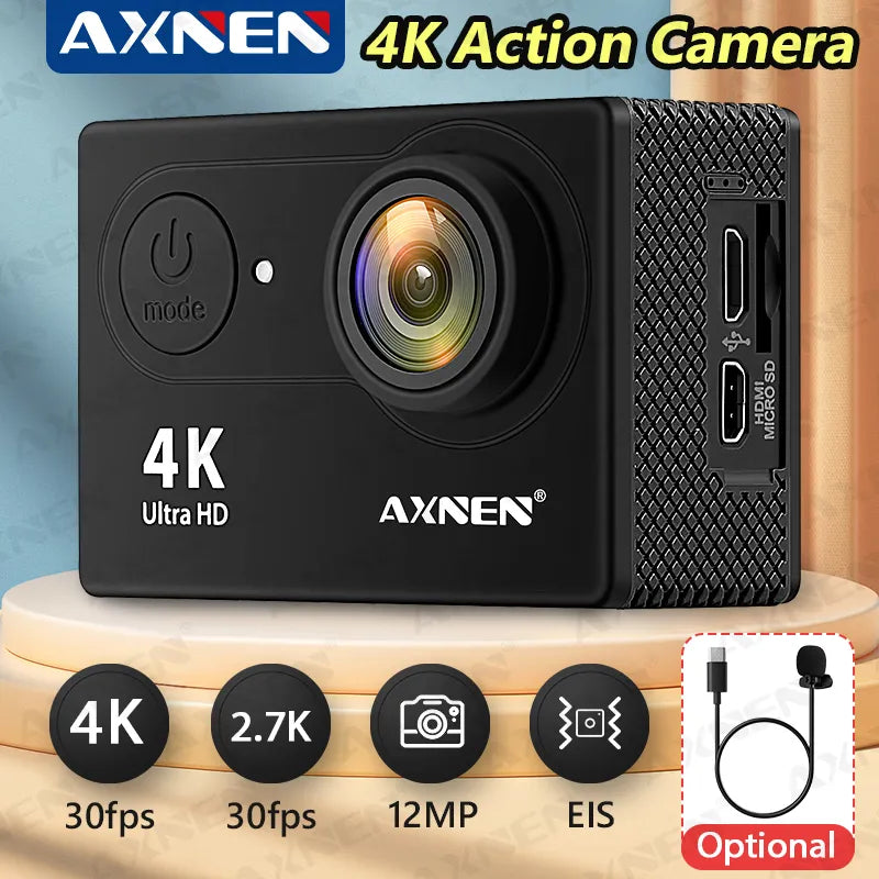 Original AXNEN H9R 4K Sports Camera WiFi Motorcycle Bicycle Helmet Waterproof Cam Video Recording Action Cameras for Photography