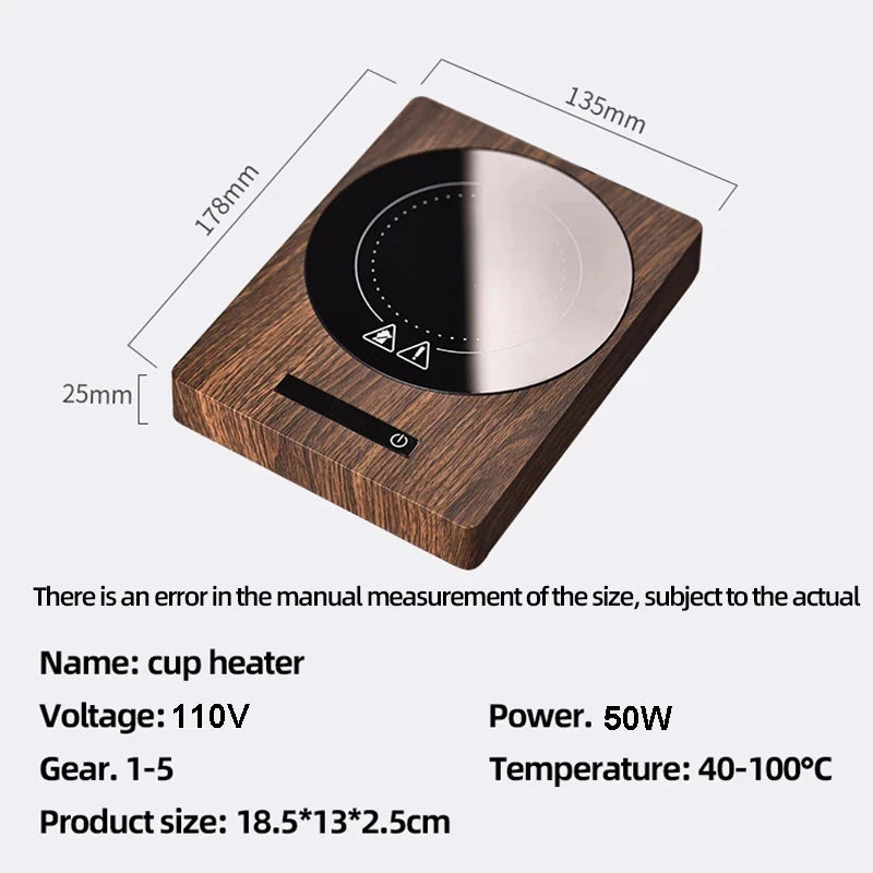 110V Electric Beverage Warmer Heater Mug Coffe Warmer 100°C Hot Tea Makers Heating Coasters Plate Pad for Cocoa Tea Water Milk