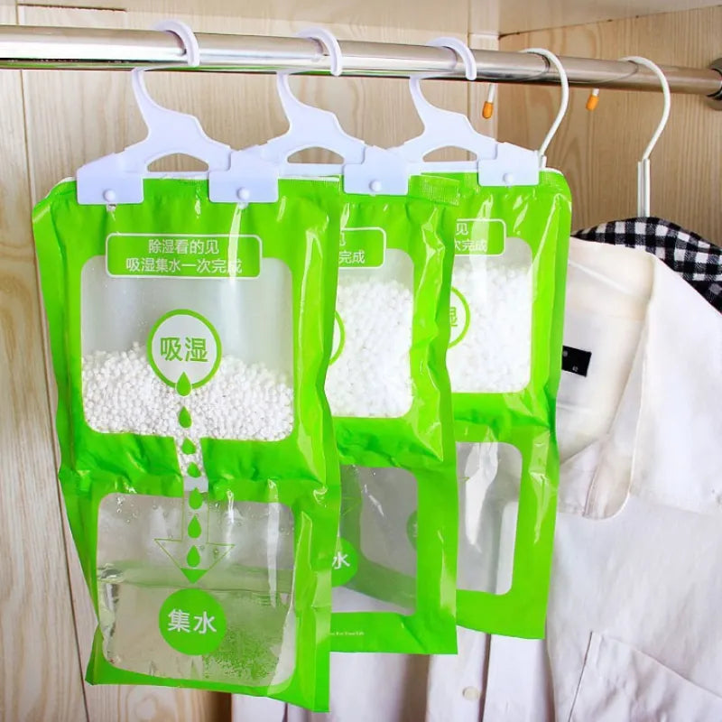 2 Pcs Drying Agent Hygroscopic Anti-Mold Desiccant Bags New Hanging Wardrobe Hanging Moisture Bag Closet Cabinet Dehumidifier