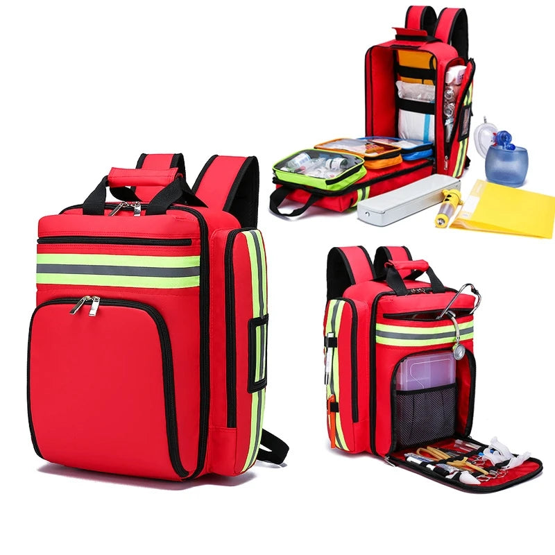 Multi-layer EMS Bag Empty Waterproof Backpack Large Capacity for Outdoor Travel Clinic Nursing Rescue Survival Earthquake