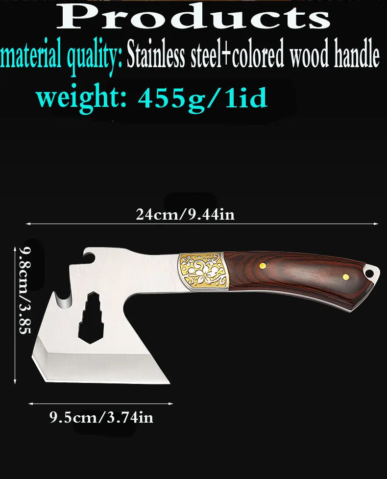 Outdoor Mountaineering Axe Camping Anti Height and Hardness Chopping Wood and Bones Multi functional Axe Emergency Multi purpose