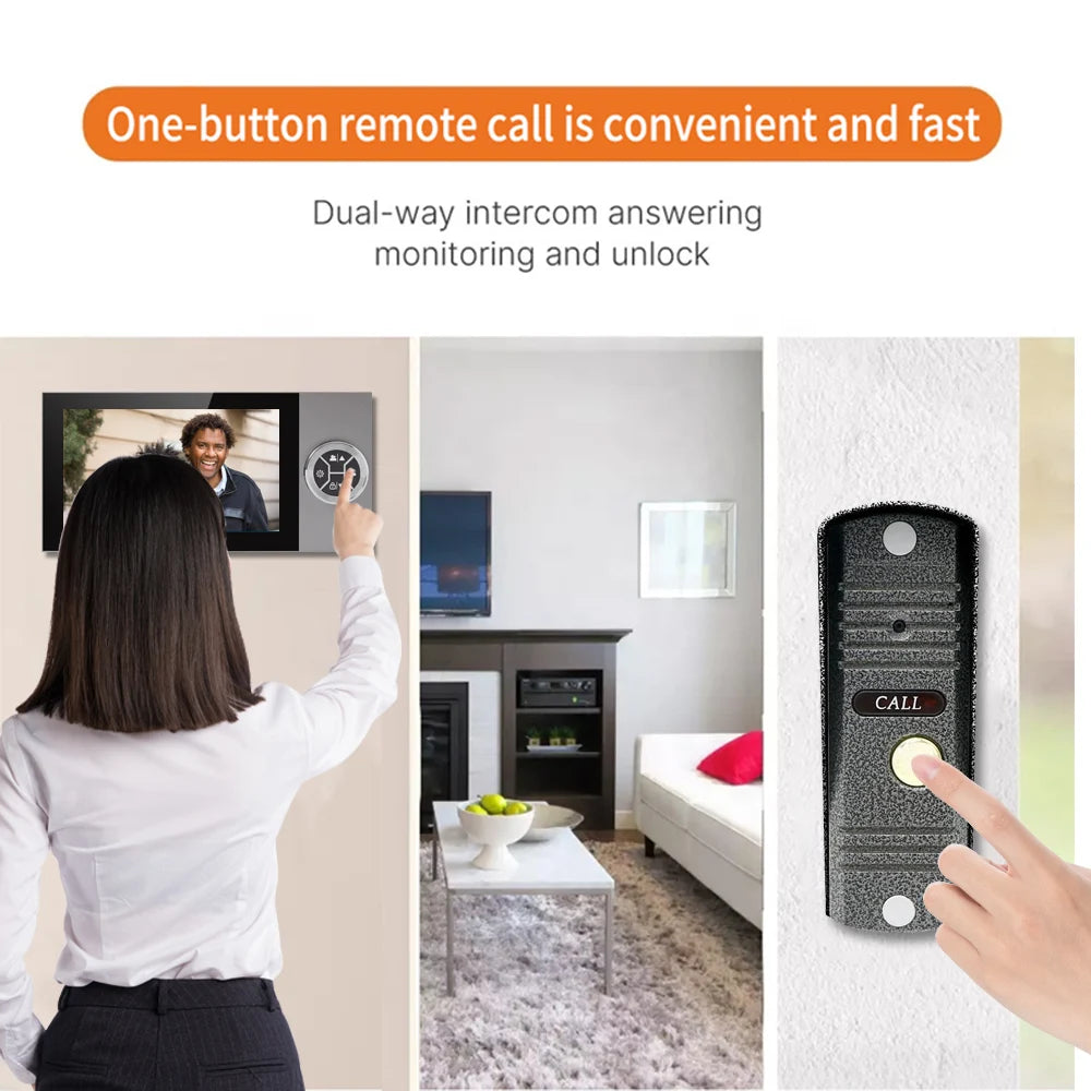 Touch 1080P Tuya Visual Intercom System Apartment HD video Surveillance Doorbell Private Home Video Intercom 7 Inch Display