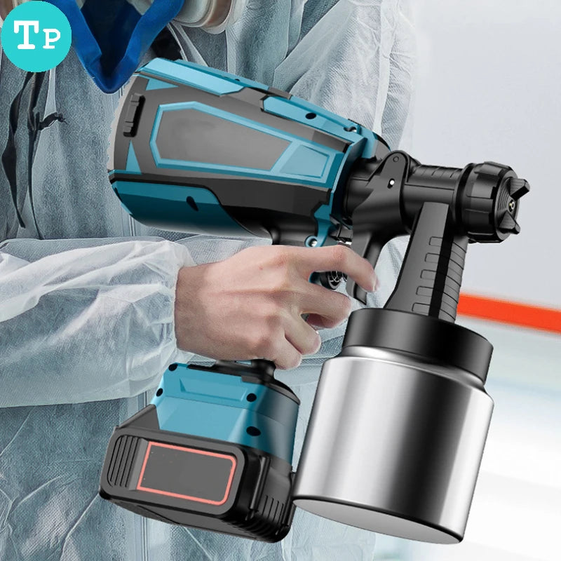 Tp 1000ML Cordless Electric Spray Gun High Power with 5 Nozzle Flow Control Airbrush Paint Gun Paint Sprayer for Makita Battery