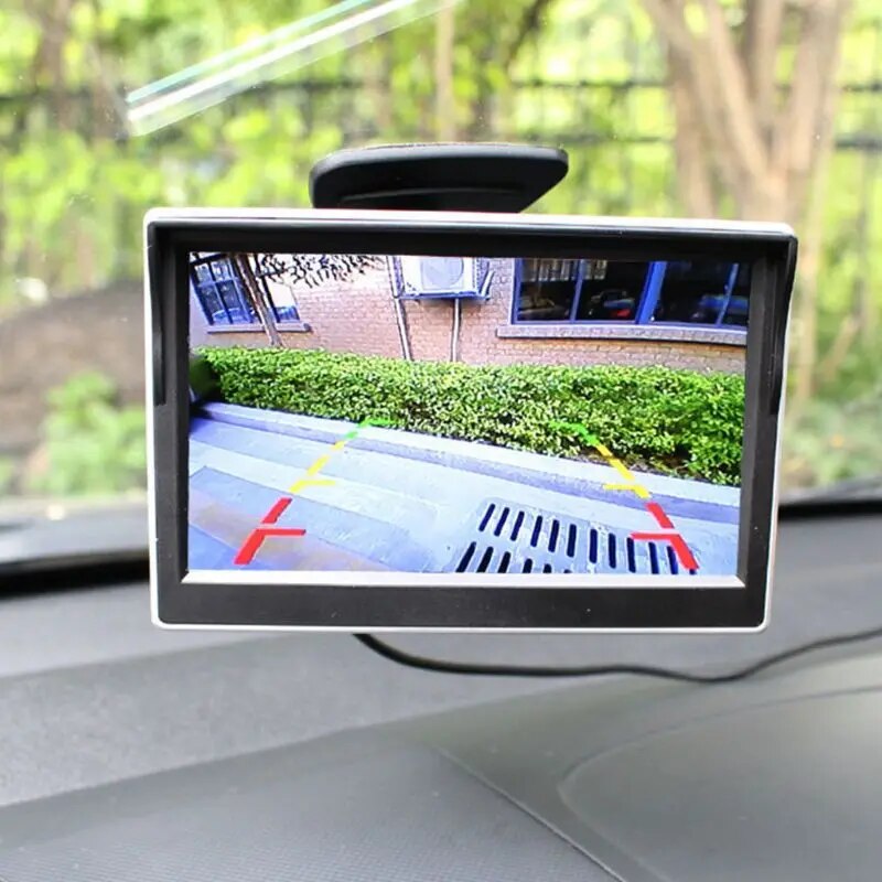 5 inch LCD HD Screen Monitor Suction Cup Parking Camera Car Rearview Reverse Backup Camera