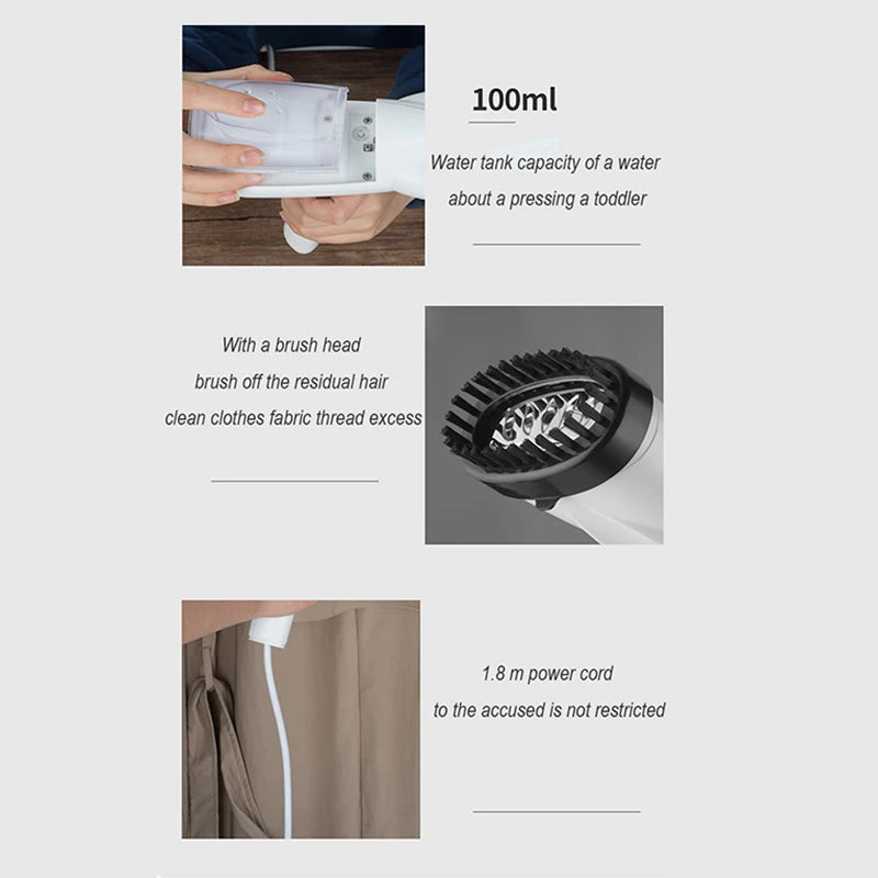 High Power Handheld Garment Steamer Portable Folding Steamer Handheld Vertical Steam Iron Clothes Home Travel Mini iron machine