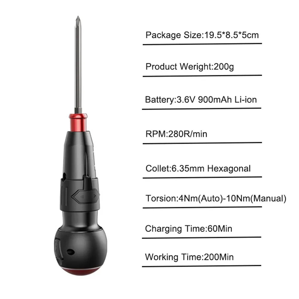 2023 New Cordless Electric Screwdriver 10 in 1 Powerful 3.6V Rechargeable Screwdriver Set Household Auto Screw Driver PC Repair