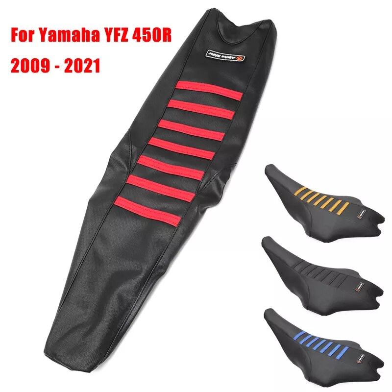 For Yamaha YFZ 450R 2009 - 2020 Ribbed Rubber Seat Cover Motorcycle Waterproof Soft Seat Cover Anti-slip with Grain Pattern