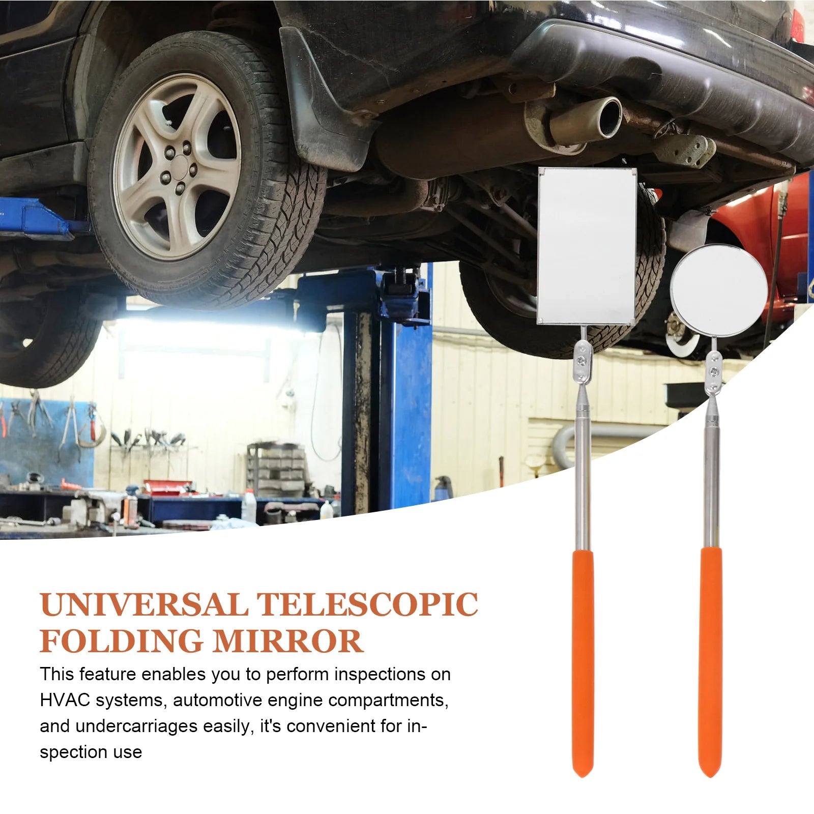 2pcs Inspection Tool Inspection Mirror Telescopic Mirror Swivel Inspection Mirror for Outdoor Car