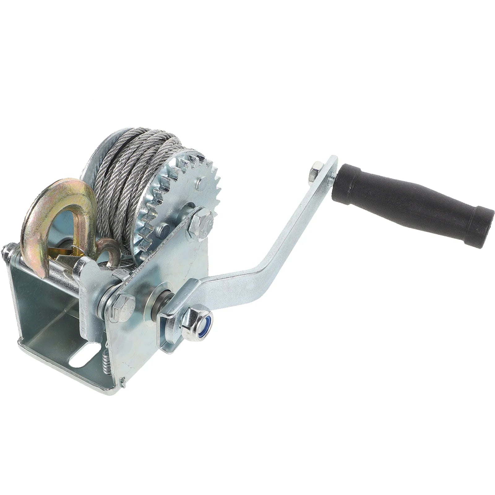 Small Trailer Hand Crank Winch 500 Lb Boat Household 500lb Ratchet Metal Towing Manual