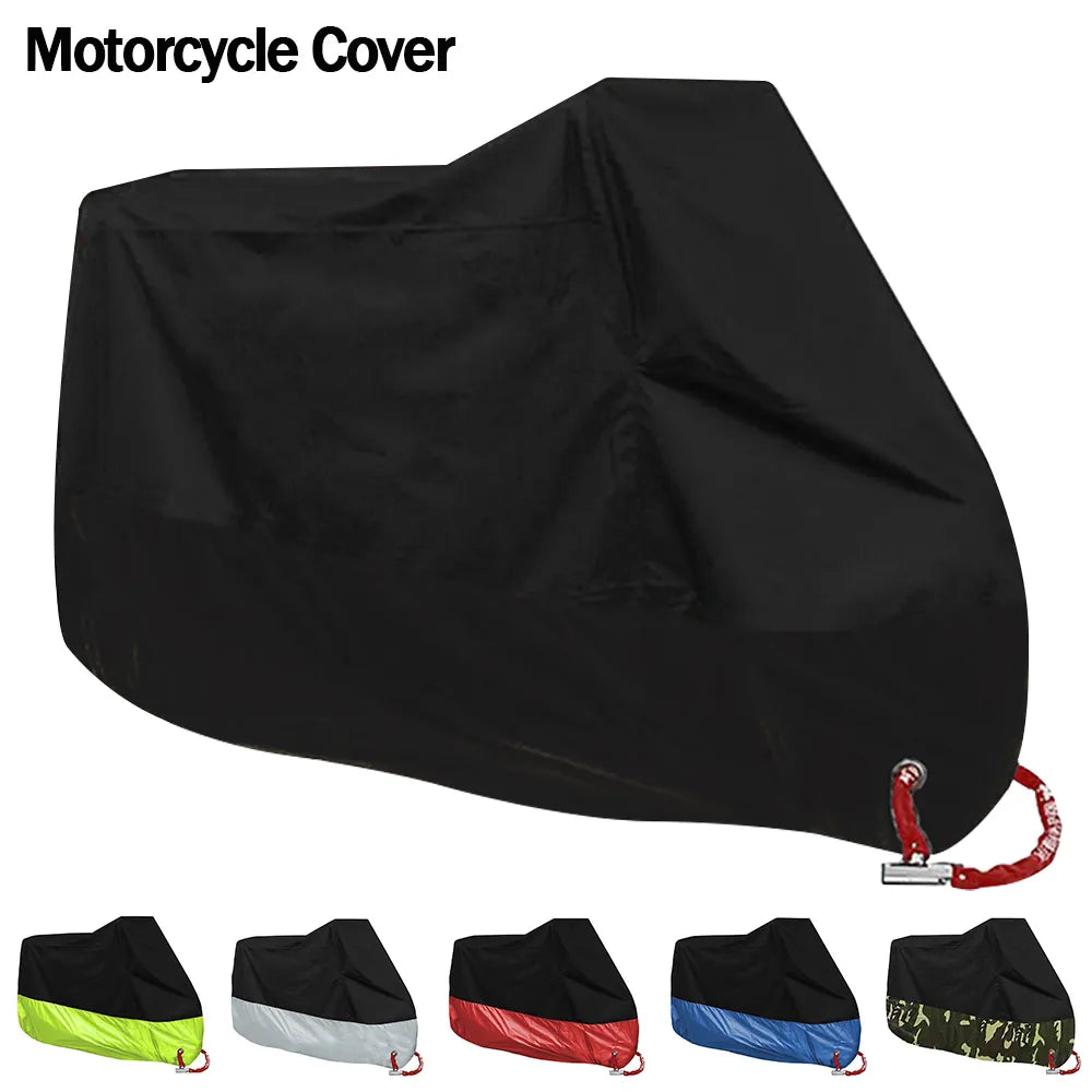 Motorcycle Cover Waterproof All Season Dustproof UV Protective Outdoor Indoor Scooter 190T Wear-resistant Fabric Motorbike Cover