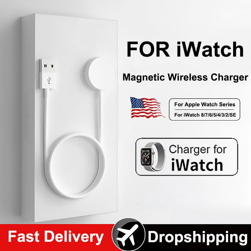 Magnetic Wireless Charger for iWatch 8/7/6/5/SE USB C Portable Fast Charging Station for Apple Watch Series Ultra 8 7 6 SE 5 4 3