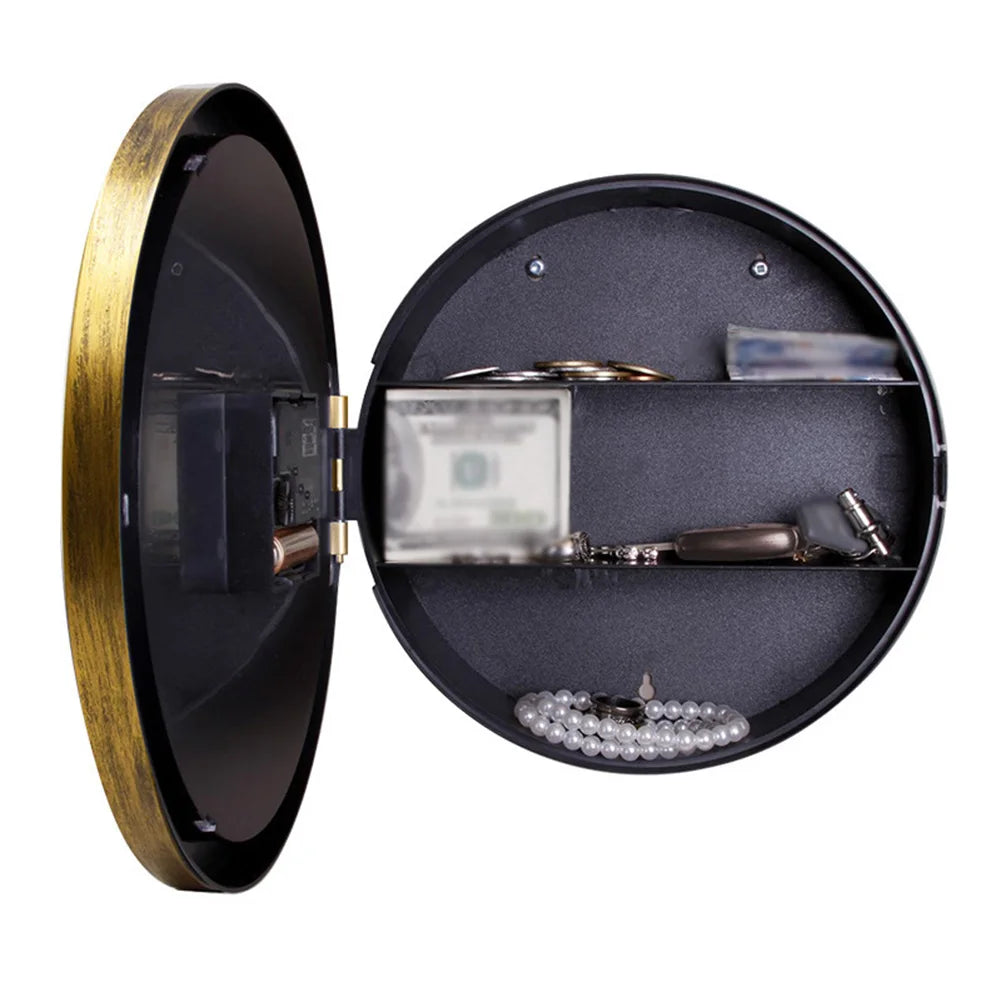 Home Safety Box Clock Vintage Wall Hanging Pointer Office Jewelry Storage Security Secret Cash Watch Retro
