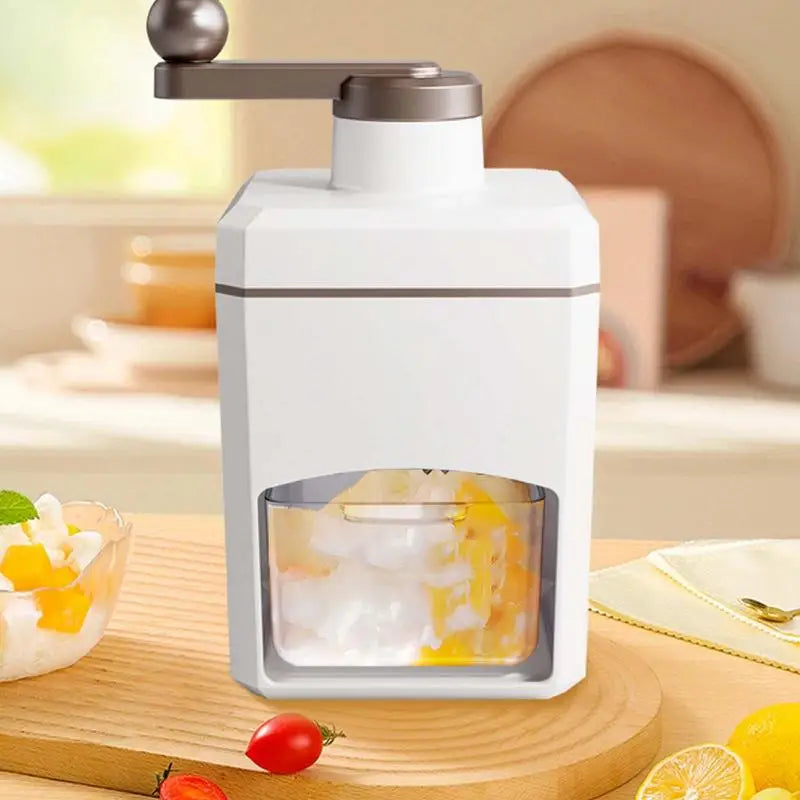 Portable Hand-Crank Ice Crusher Machine Manual Ice Crusher Hand Crank Snow Cone Smoothie Maker Ice Block Breaking Slush Machine