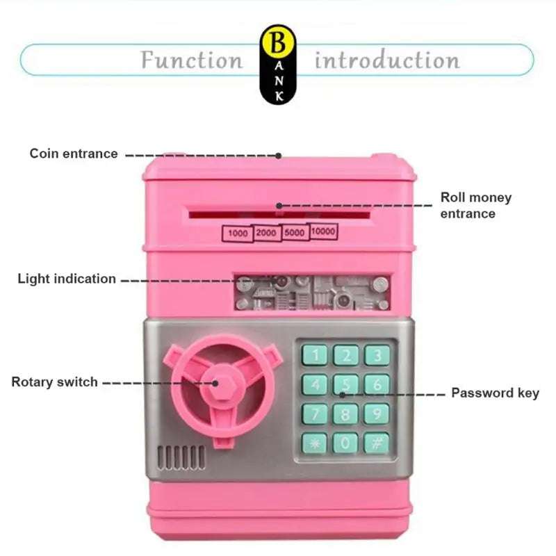 1/2PCS Electronic Password Money Box Code Key Lock Piggy Bank Automatic Coins Cash Saving Money Box Counter Mini Safe Box Child