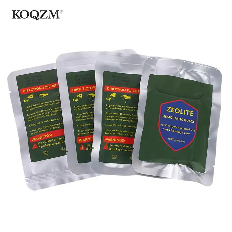 Hemostatic Kaolin Gauze Combat Emergency Trauma Z-Fold Soluble For Ifak Tactical Military First Aid Kit Medical Wound Dressing