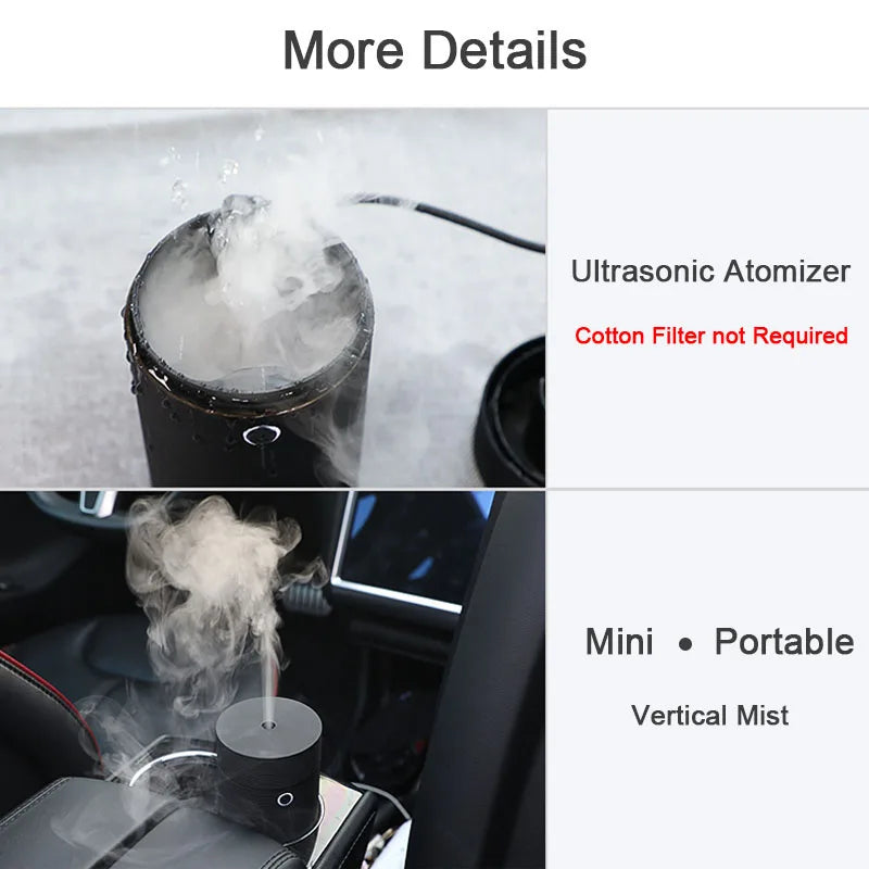 Auto Ultrasonic Aroma Diffuser for Car Office Essential Oil Diffuser Air Humidifier Home Aromatherapy USB Nano Cool Mist Maker