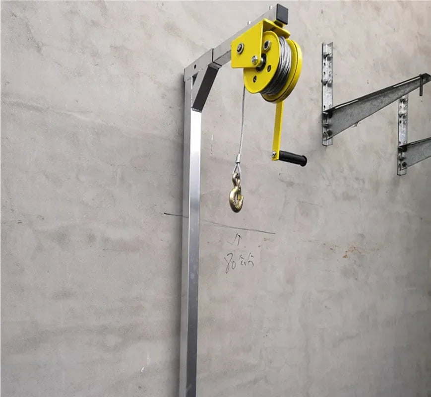 10/15M Galvanized Outside Installation Lifting Tool Crane Folding Self-locking Manual Winch Assembly Air Conditioner EU Delivery