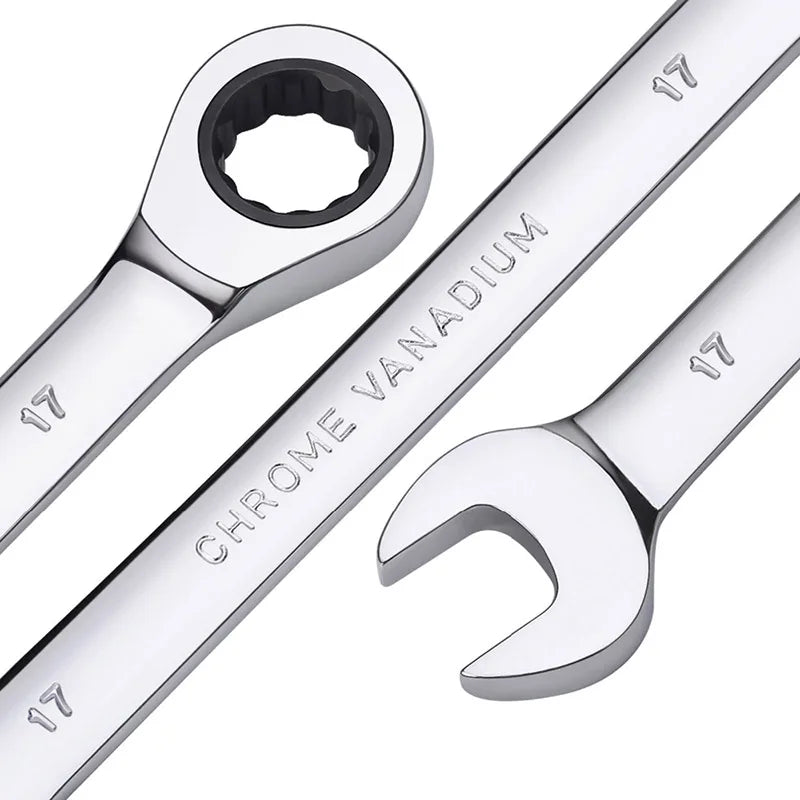 Newest 1PC Ratchet Wrench Dual-purpose Ratchet Tool Universal Key Wrenches Spanner Metric Chrome Vanadium Steel Car Repair Tool