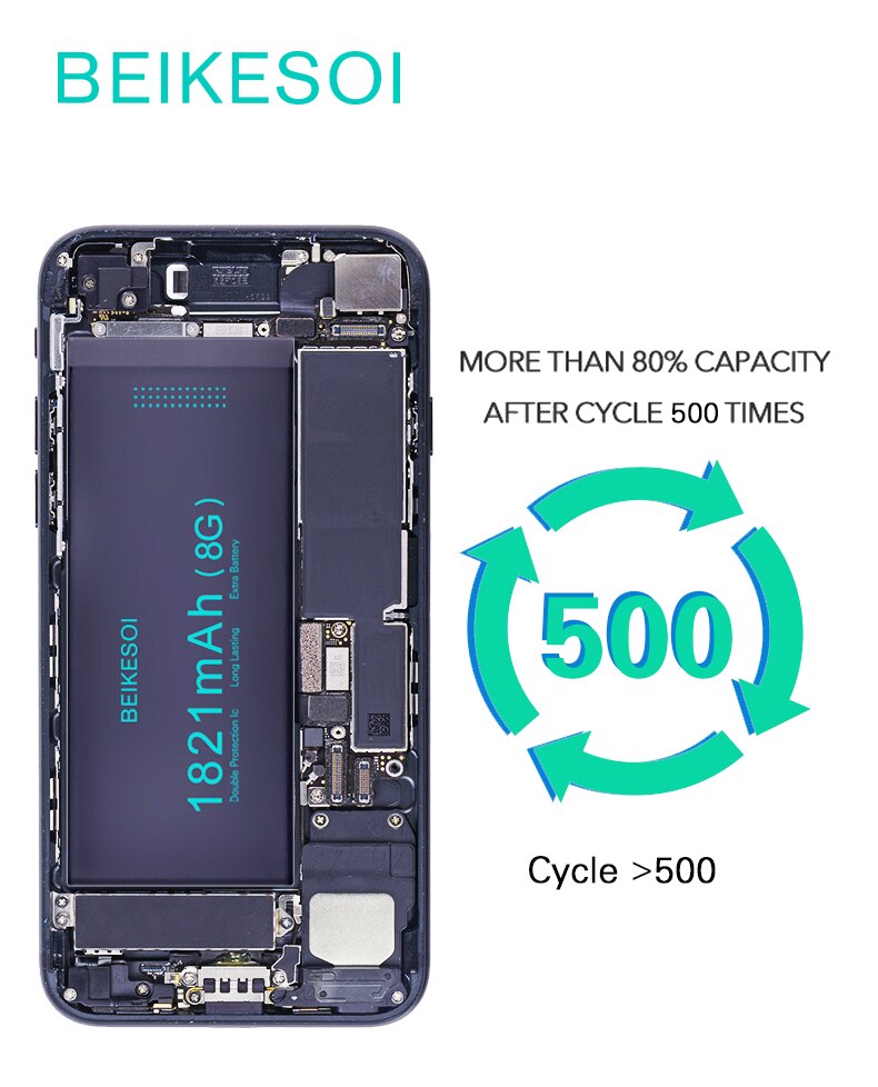 BEIKESOI phone Battery For iPhone  6S 6 7 8 Plus 11 12 13 14 Pro Replacement Bateria For Apple iPhone  X XS MAX