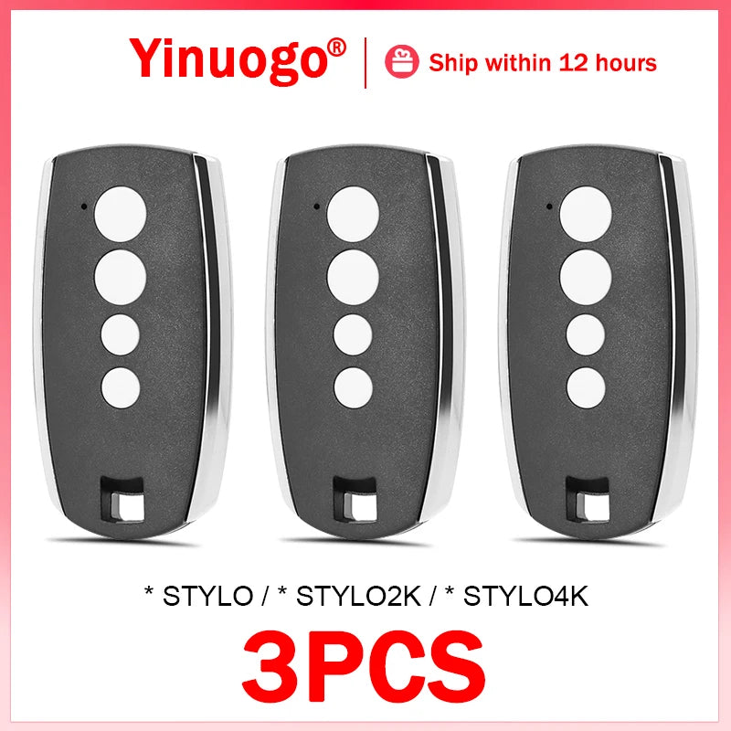 3PCS For STYLO2K STYLO4K STYLO Remote Control Garage Door Opener 433.92MHz Compatible With STYLO 2K 4K Gate Remote Control