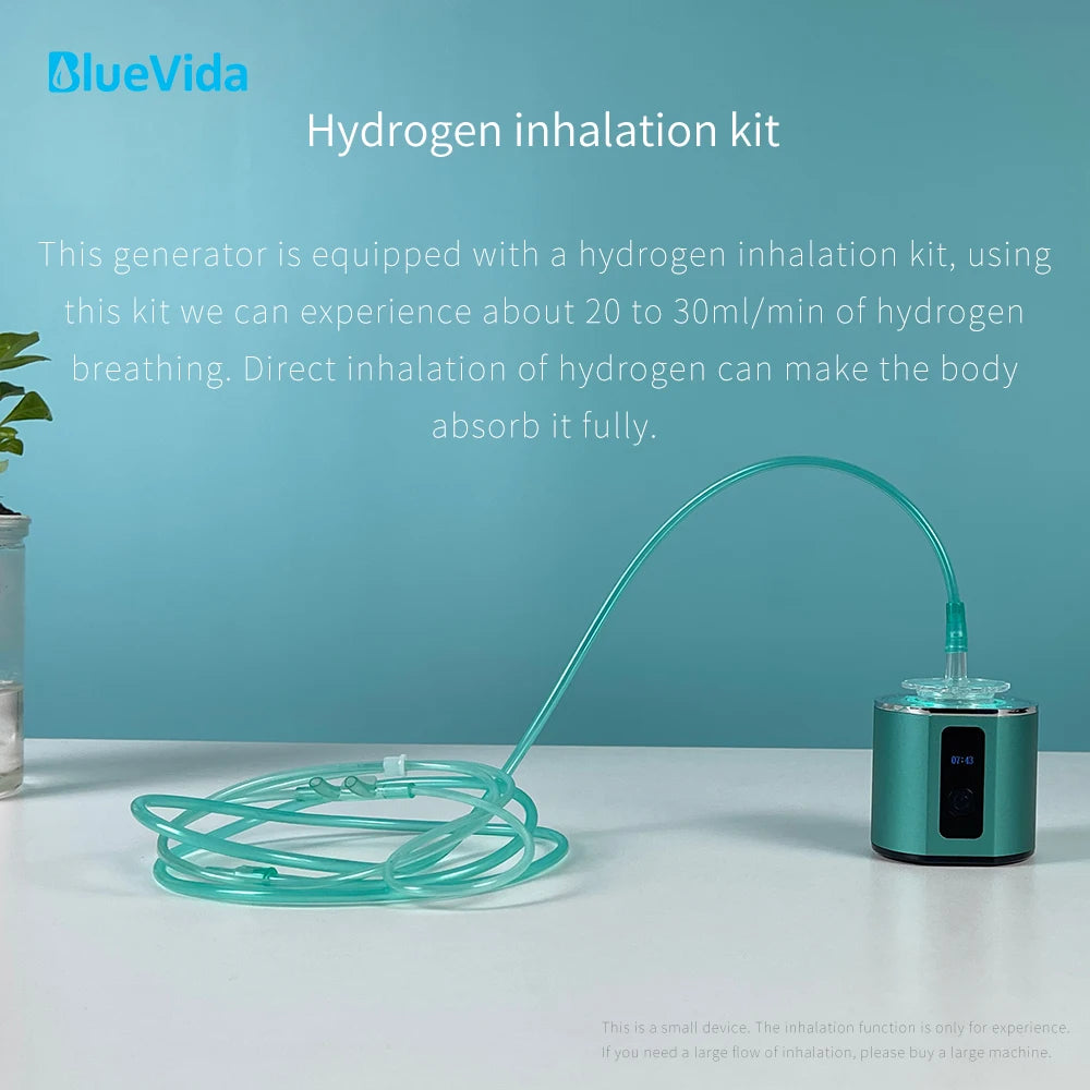 Bluevida New Max 6000ppb Super Hydrogen Water Generator Bottle DuPont SPE PEM Water Hydrogenator + H2 Inhalation Kit &Adapter