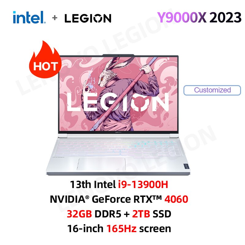 Lenovo Legion Y9000X 2023 E-sports Gaming Laptop 13th Intel I9-13900H /32G /1T SSD/RTX 4060/4070 16 Inch 165Hz Screen Notebook