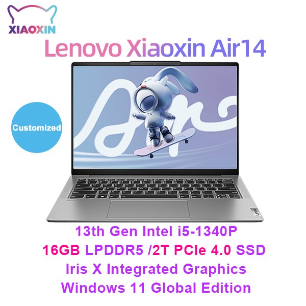 2023 Lenovo Laptop Xiaoxin Air 14 13th Intel I5-1340P 16GB RAM 1TB/2TB SSD 14-Inch 120Hz 100%sRGB IPS 400Nits Screen Notebook