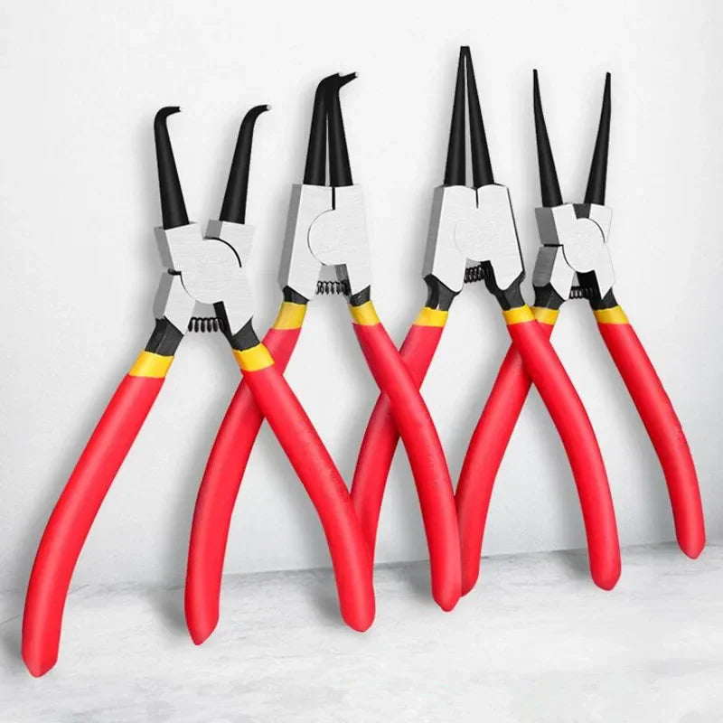 4PCS Circlip Pincers Set Snap Ring Pliers Retaining Crimping Pliers Spring Installation And Removal Hand Tool Alicates