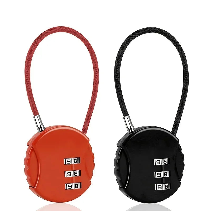 5/3Pcs 3 Dial Digit Password Combination Padlock Suitcase Luggage Metal Code Lock Mini Coded Keyed Anti-Theft Locks
