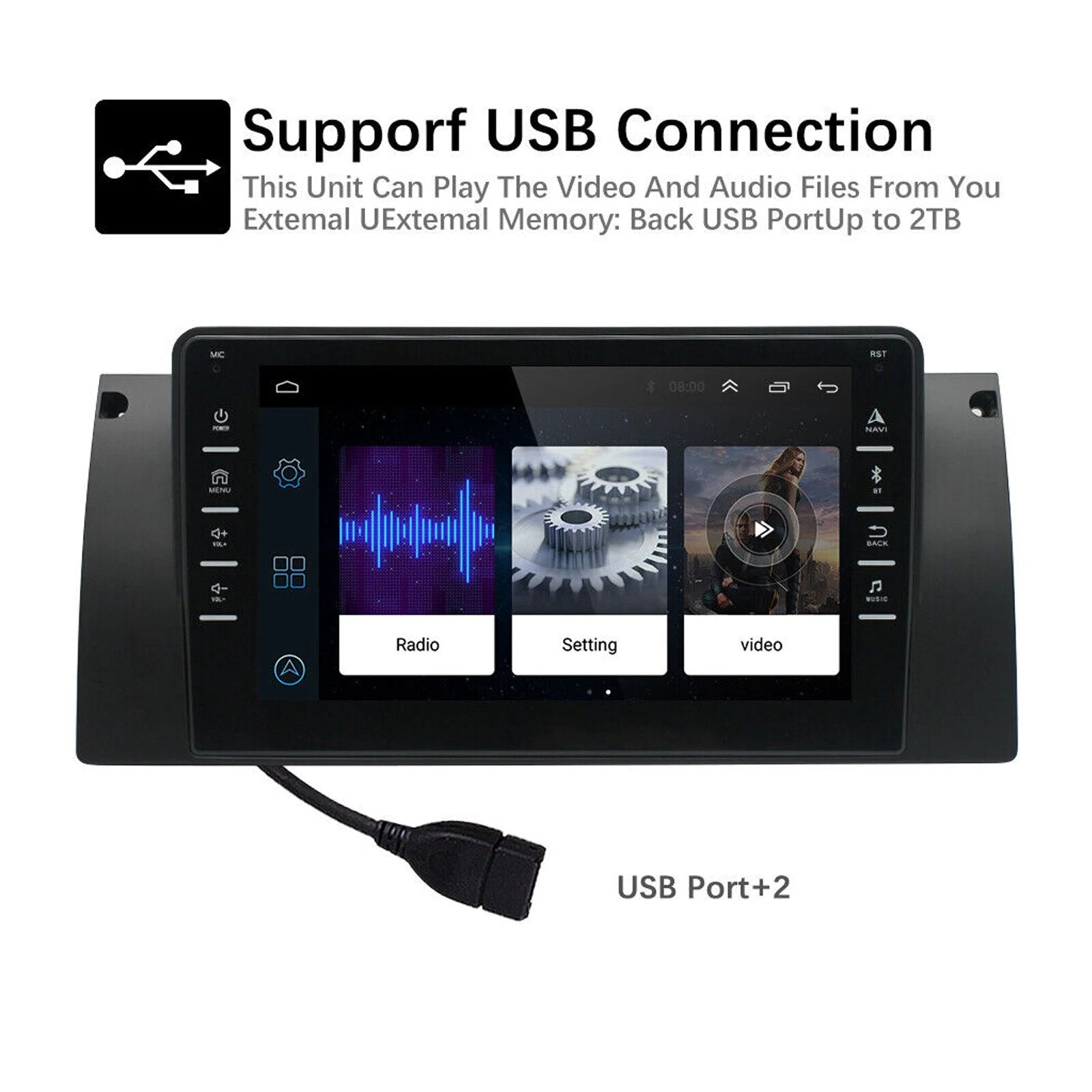 For BMW E38 E39 E53 X5 9" Android 11 Carplay Car Stereo GPS Navi Wifi Radio  2+32GB with carplay AHD camera