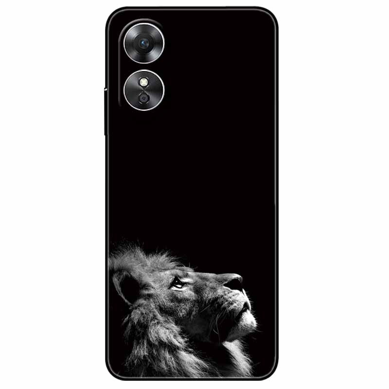 For OPPO A98 5G A 98 Case Silicone Soft Wolf Lion Cat Black Bumper Funda Coque for OPPO A98 2023 CPH2529 OPPOA98 Protective Bag