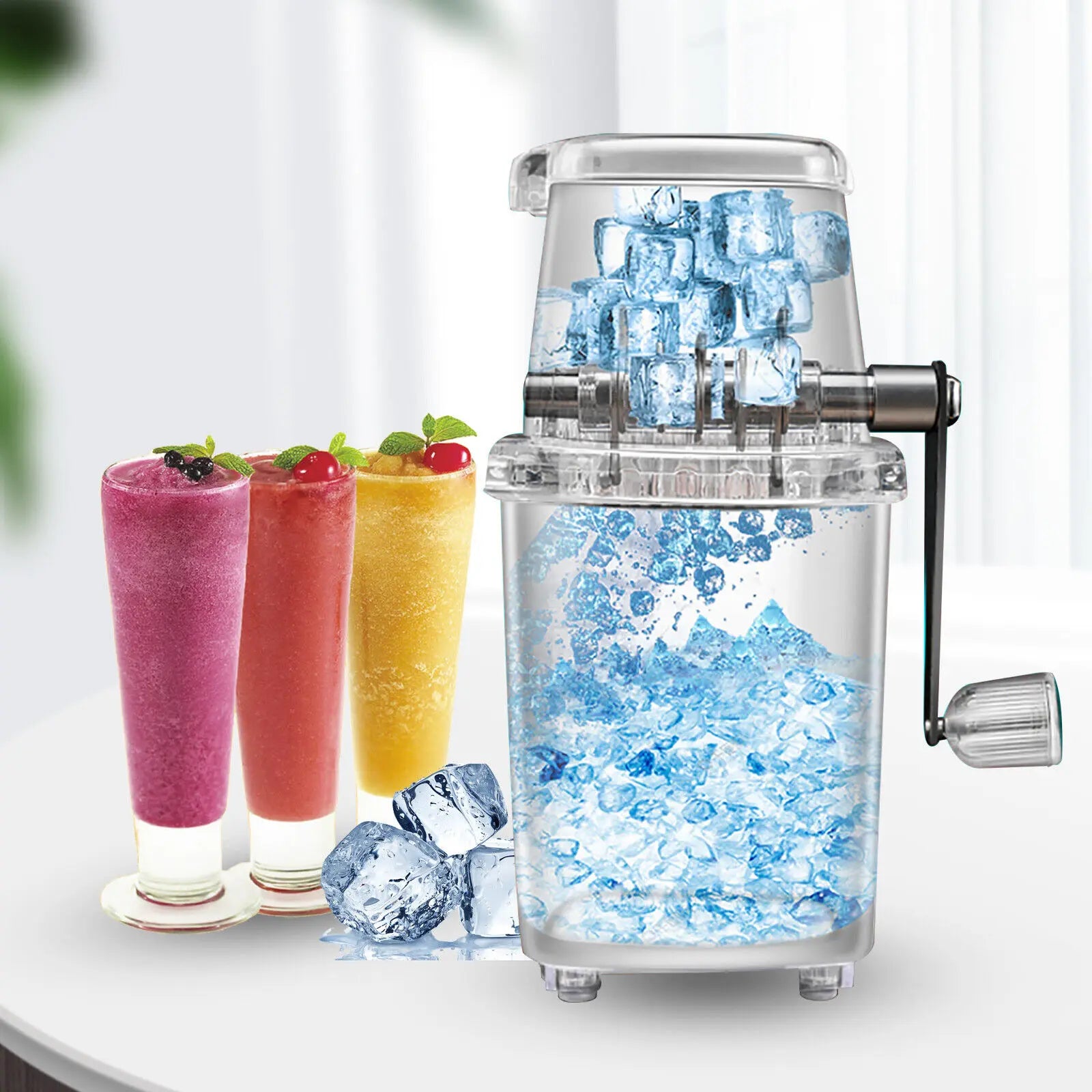 Portable Manual Ice Crusher Home Bar Ice Blenders Tools Multifunction Ice Crusher Kitchen Supplies Hand Shaved Ice Machine