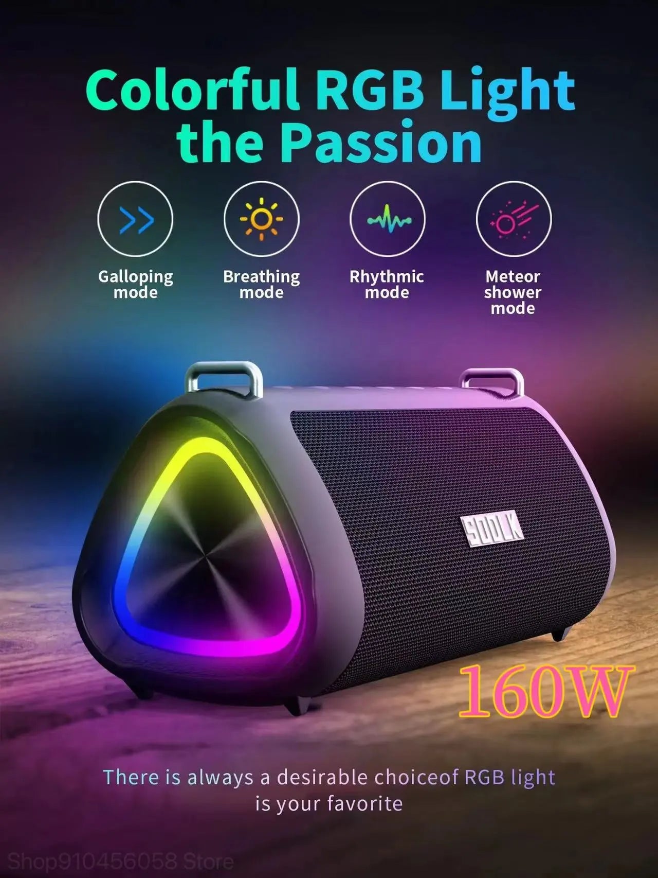 Portable Bluetooth Speaker 80W StormBox Blast Outdoor 3D Surround Sound Wireless Speaker IPX7 Waterproof Party Camping Speaker
