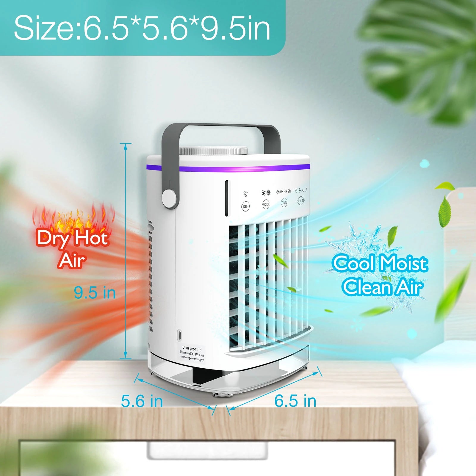 Portable Cold Air Conditioner Evaporative Air Cooler Mini Usb Table Fan Desktop Air Conditioning Fan Humidifier for Home Room