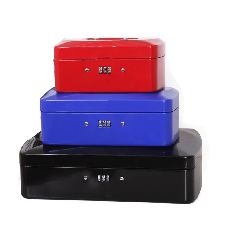 Practical Mini Petty Cash Money Box Stainless Steel Security Lock Lockable Safe Small Fit For House Decoration 3 Size L/XL/XXL
