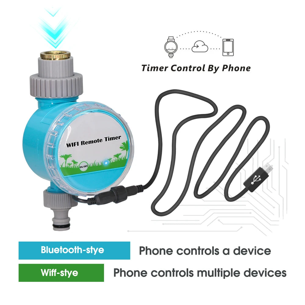 Tuya Wifi Bluetooth-compatible Garden Water Timer Waterproof Smart Watering Controller for Phone Remote Control Irrigation Valve