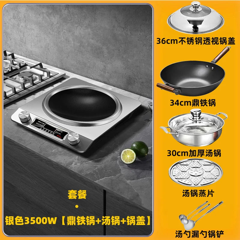 Concave induction cooker household smart new high power 3500w stir fry