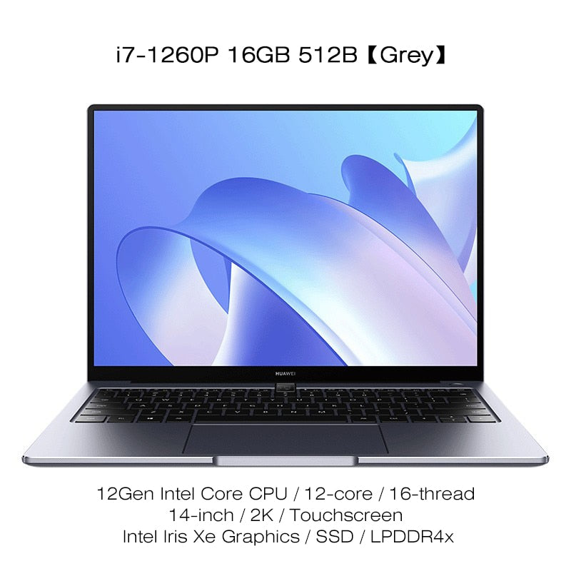 2022 HUAWEI MateBook 14 Laptop 14 Inch IPS 2K Full Touch Screen Netbook i5-1240P/i7-1260P 16GB 512GB Iris Xe Graphics Notebook