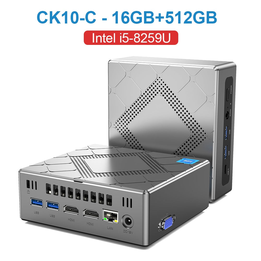 2023 New KAMRUI CK10-C Mini Pc Intel Core i5-8529u Up to 3.8GHz 16GB DDR4 512GB NVME SSD Windows 11 Pro 1000M Desktop Computer