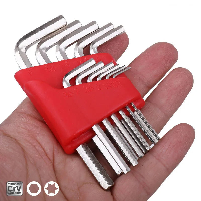 Hex wrench set Metric Imperial Short Ball head Hex Wrench Set L Wrench hand tools  Mini Portable wrench set 5/8/11 Pcs