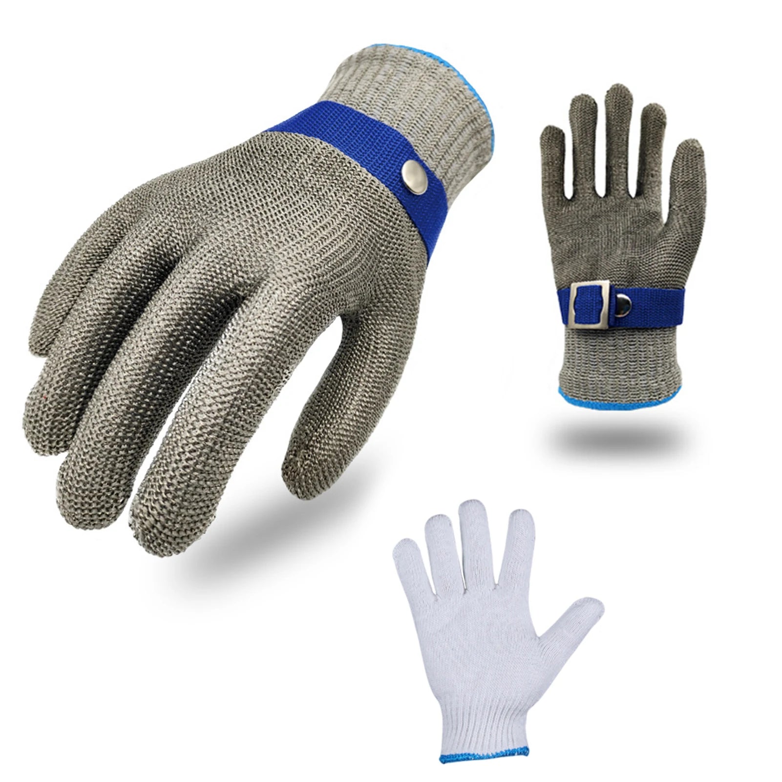 Work Safety Powerful Level Cutting Meat Butcher Protective Stainless Steel For Kitchen Wire Gloves Anti Cut Resistant Protection