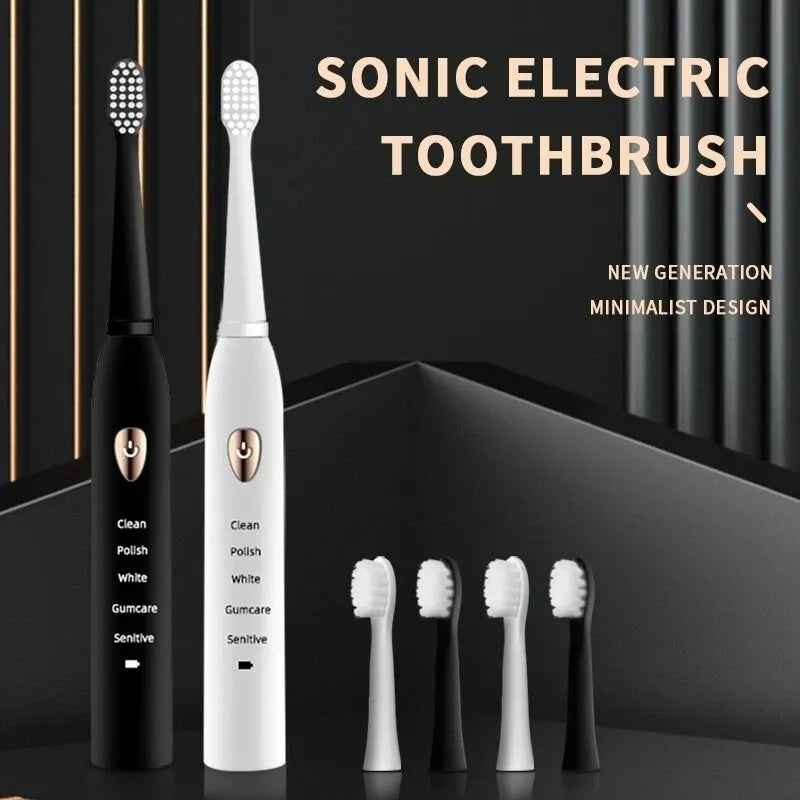 Adult Classic Electric Toothbrush 5-gear Mode USB Charging 4 colors IPX7 Waterproof Ultrasonic Rechargeable Soft Hair Toothbrush