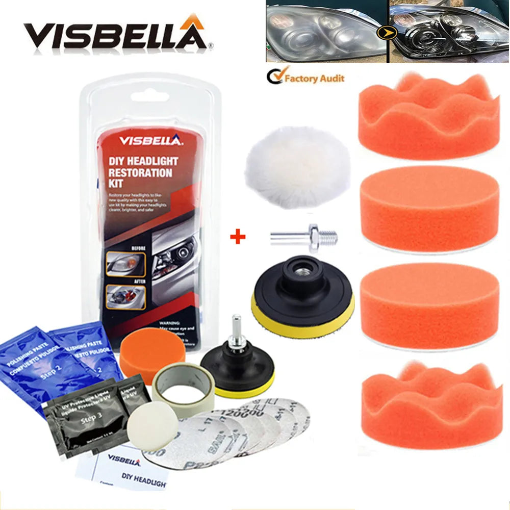 Car Headlight Restoration Kits Polishing pad car lights Polish Remove yellowing and scratch Auto Detailing Cleaning for Polisher