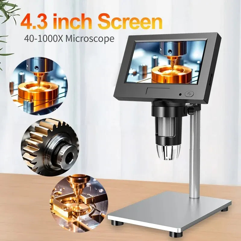 Coin Microscope 4.3 in 1080P 1000X Magnification Zoom Digital Microscope Camera with 8 LED for Kids Adult Coin Error Observation
