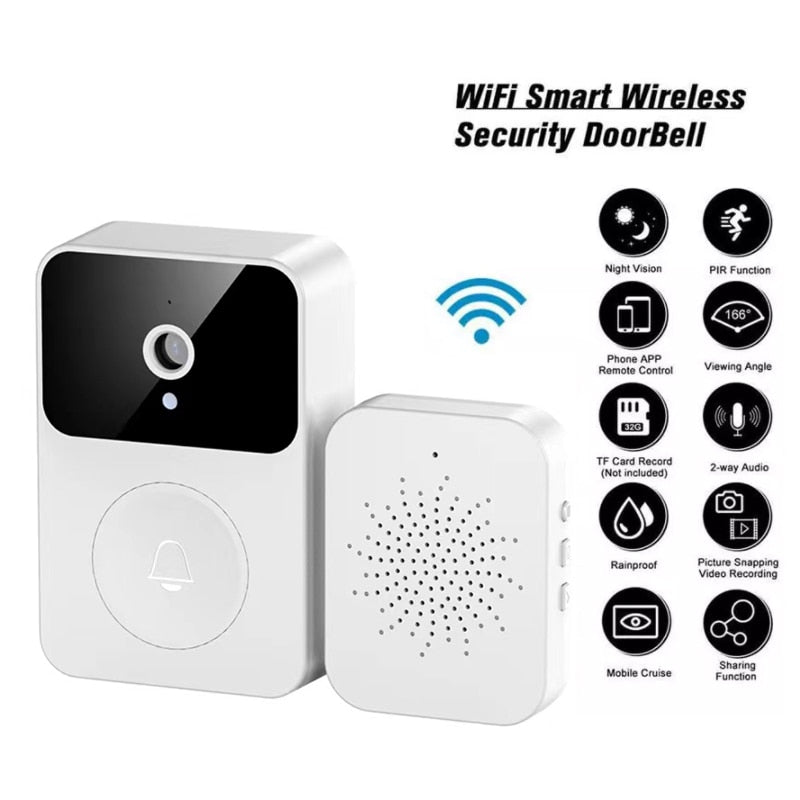 X9 Smart Wireless Wifi Video Doorbell Waterproof 1080P HD Video Doorbell With Camera HD Infrared Night Vision Intercom Camera