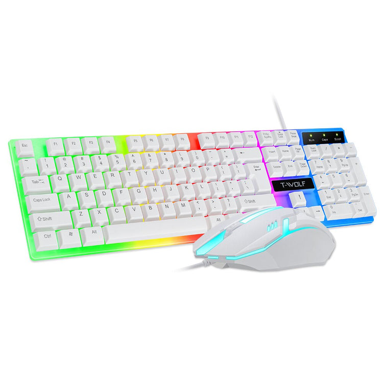 Gaming Wired Mouse Keyboard Combo Kits Windows 10 8 Tablet Office USB Gamer Keyboard With LED Light For Computer Laptop PC Mac