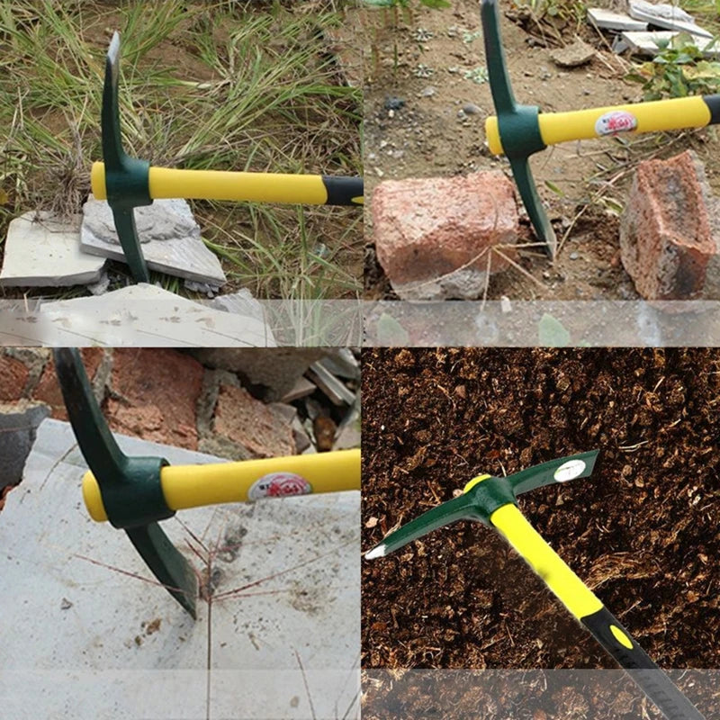 Portable Mattock Fiberglass Handle Pick Axe Agriculture Hand Tools Labor-saving