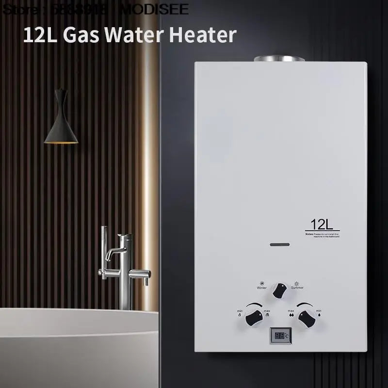 12L LPG Tankless Propane Gas Water Heater 24KW Portable Instant Hot Water Heater Boiler For Outdoor Camping With Shower Head Kit