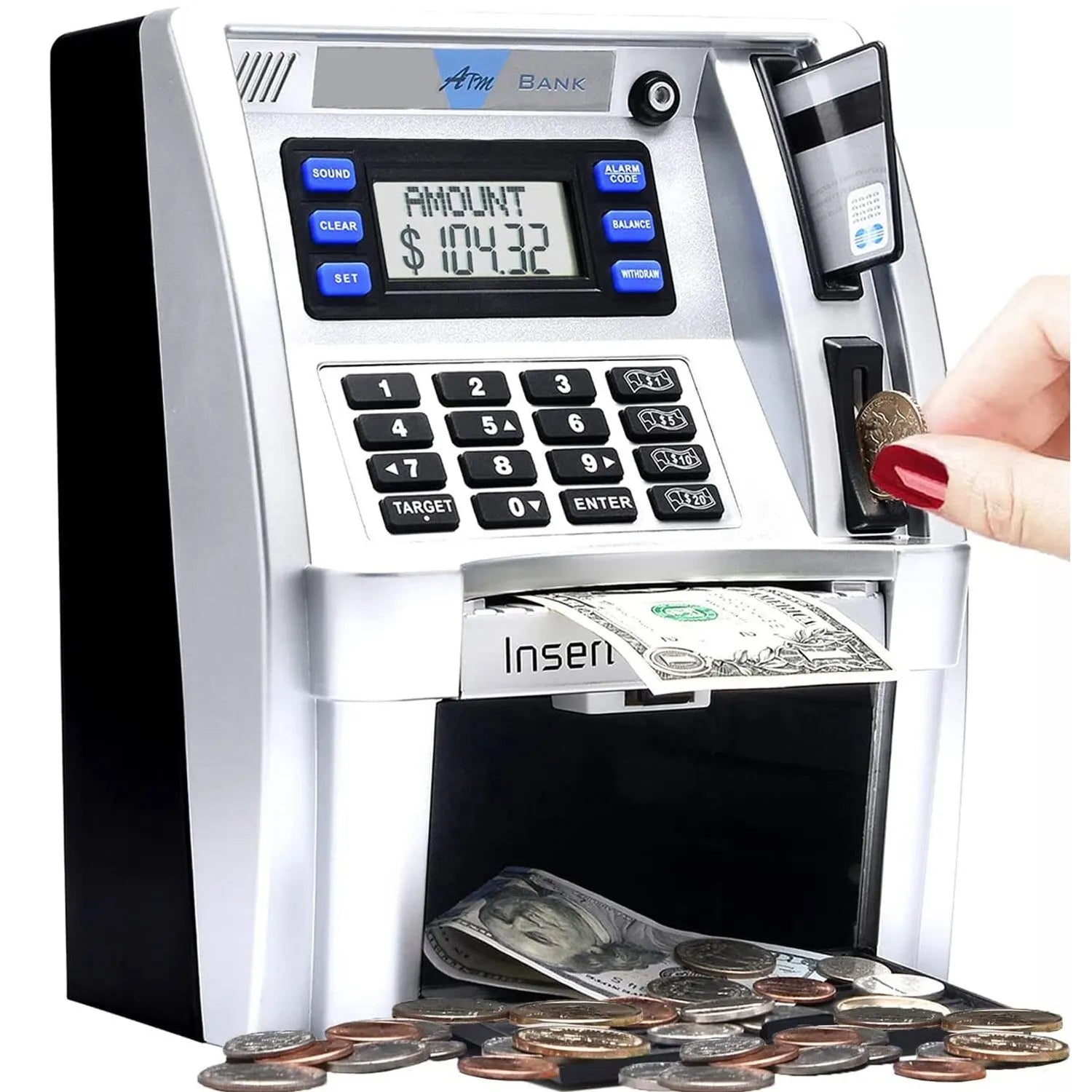 New ATM Electronic Bank Password Money Box Cash Coin Deposit Box Safe Automatic Deposit Money Note Christmas Gift