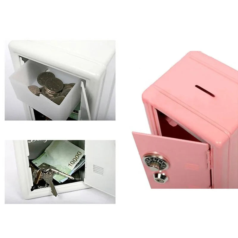 Mini Metal Safes  Piggy Bank Safe Money Box For Children Digital Coins Cash Saving Safe Deposit Birthday Gifts For Kids